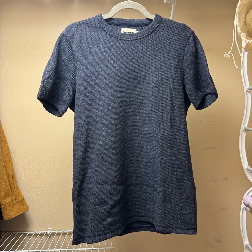 Taylor Stitch Heavy Bag Waffle Tee - Deep Ocean